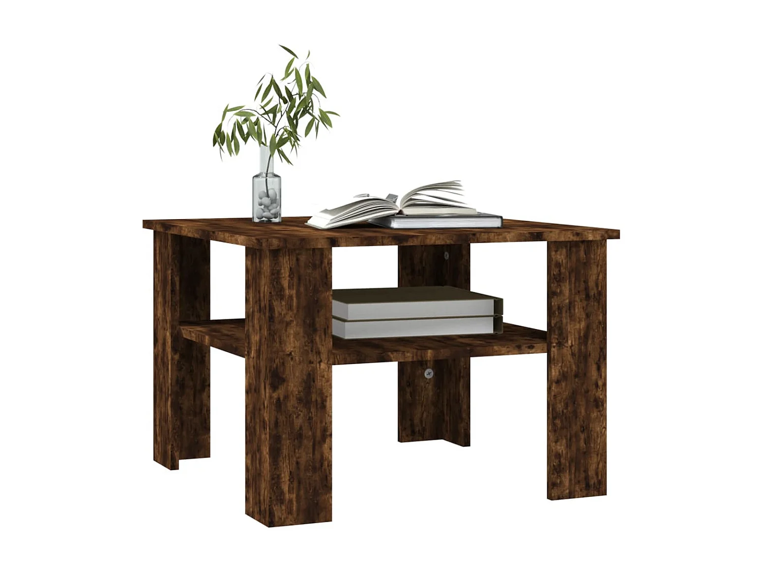 Couchtisch Beistelltisch Räuchereiche 60x60x42 cm Holzwerkstoff -MN63961