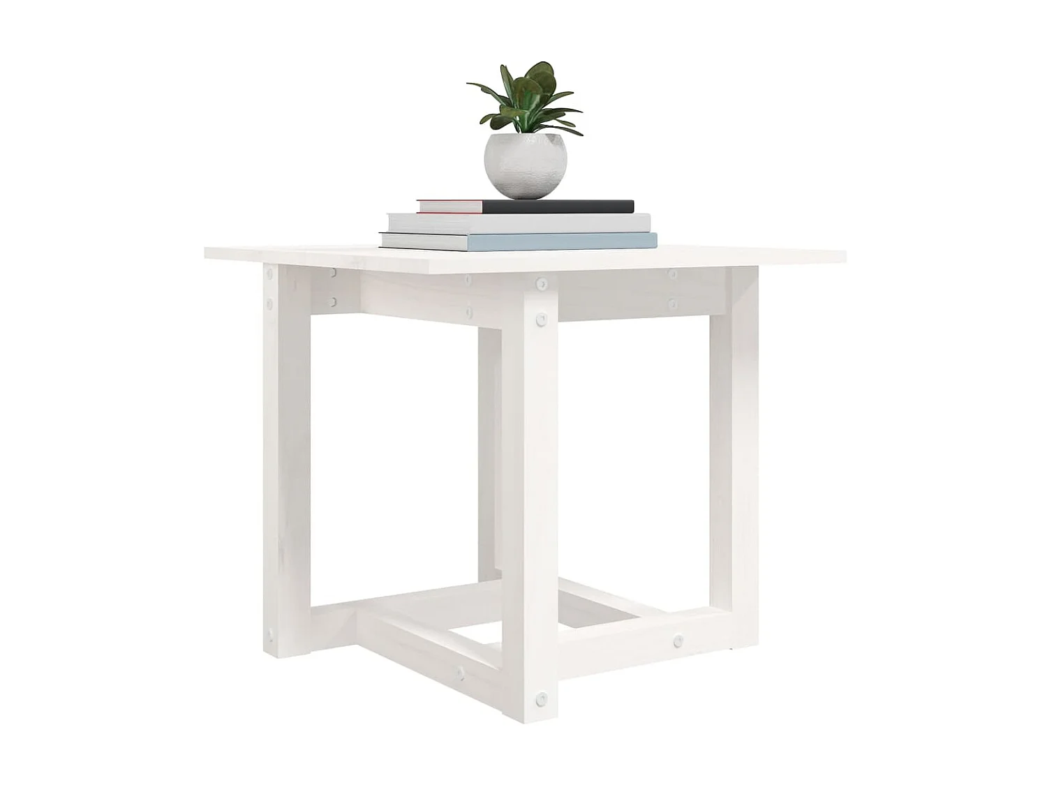 Couchtisch Beistelltisch Weiß 50x50x45 cm Massivholz Kiefer -MN53890