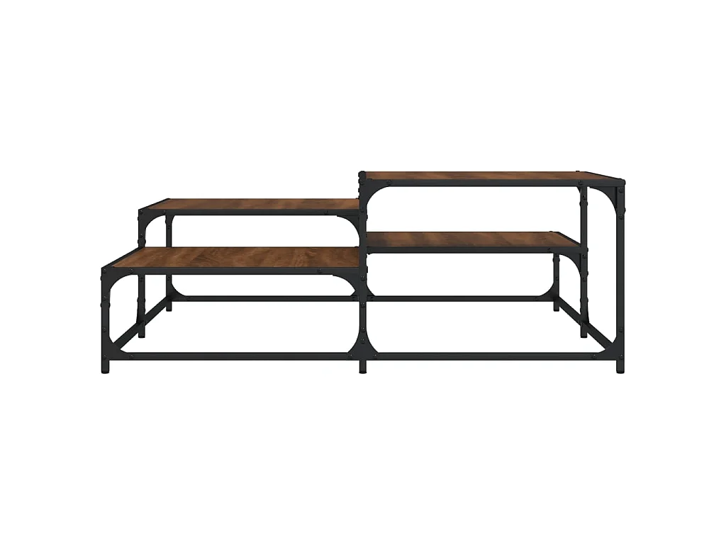 Couchtisch Braun Beistelltisch Eichen-Optik 107x107x40 cm Holzwerkstoff -MN45216