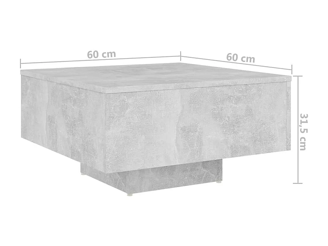 Couchtisch Beistelltisch Betongrau 60x60x31,5 cm Holzwerkstoff -MN93923