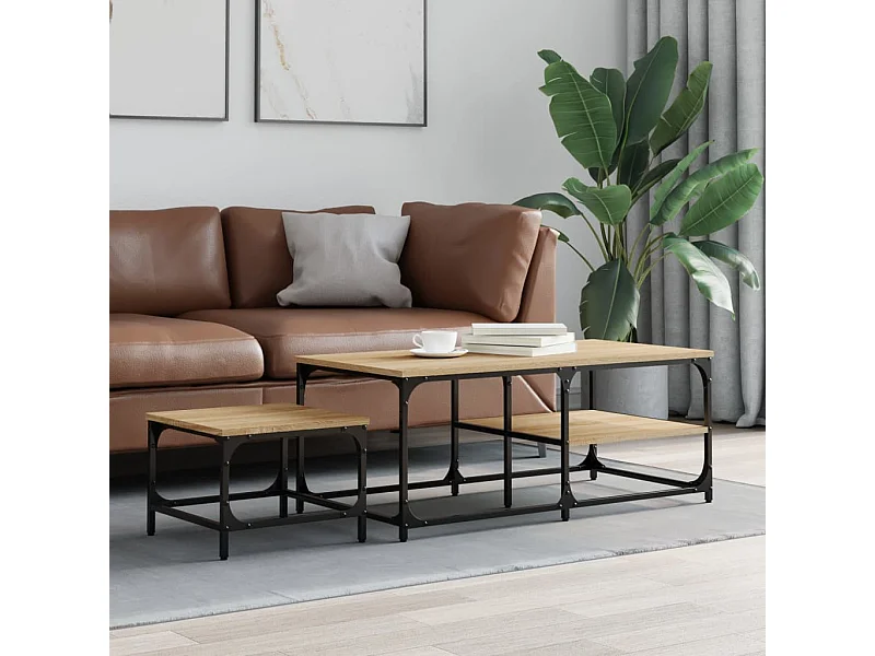 2er-Set Satztische Couchtische Sonoma-Eiche Holzwerkstoff -MN90328