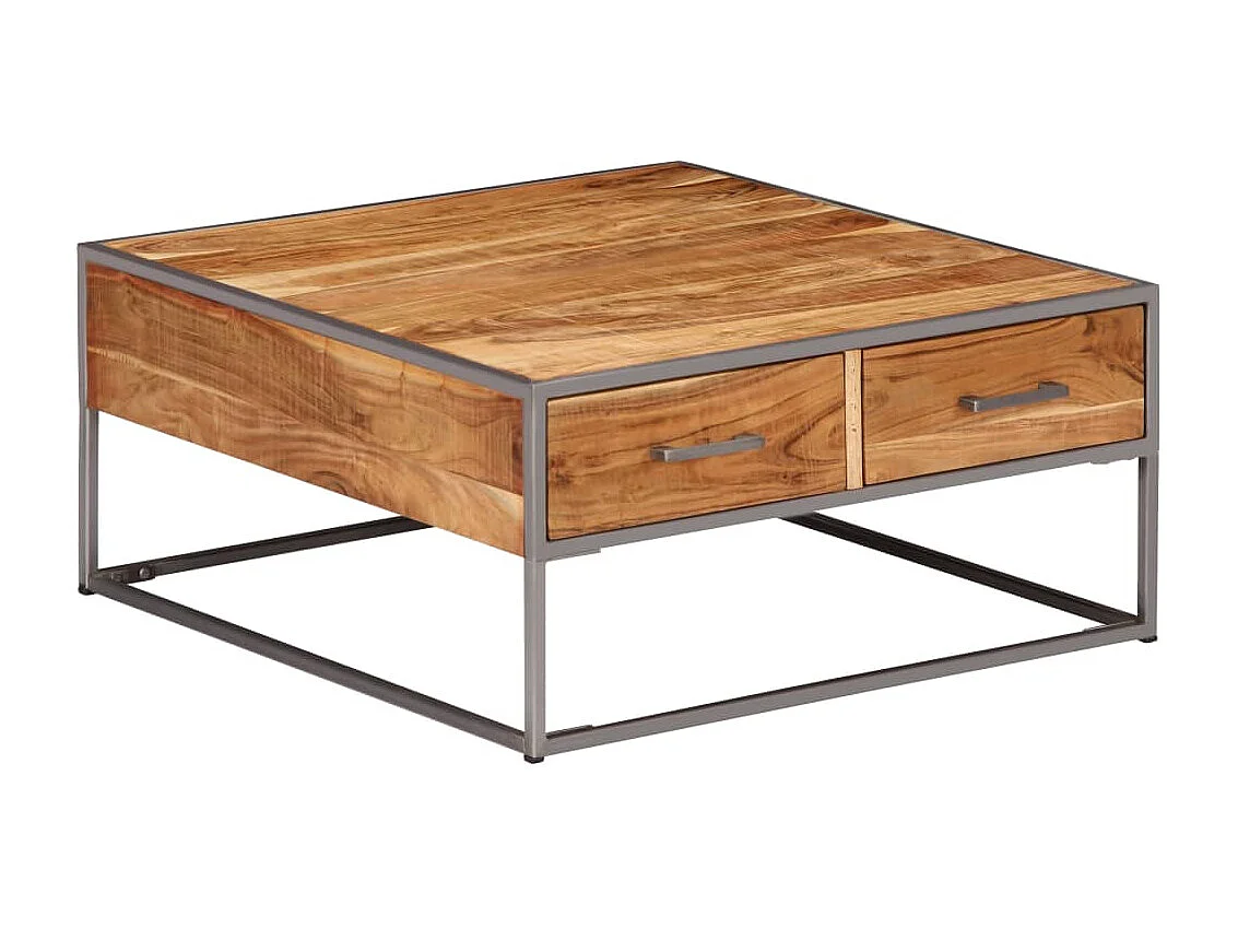 Couchtisch Beistelltisch 75 x 75 x 35 cm Massivholz Akazie -MN71449