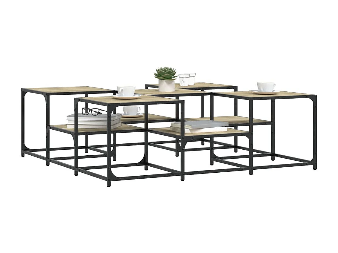 Couchtisch Beistelltisch Sonoma-Eiche 121x121x40 cm Holzwerkstoff -MN20418