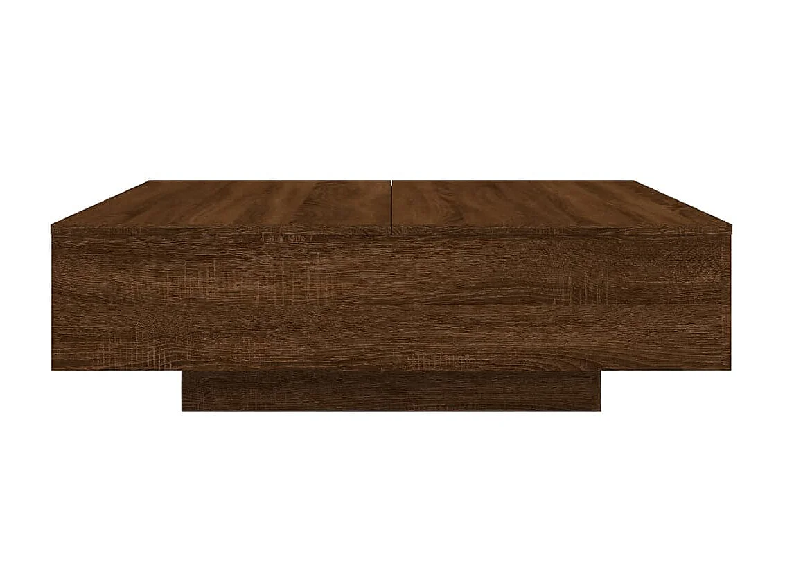 Couchtisch Beistelltisch mit LED-Leuchten Braun Eichen-Optik 100x100x31 cm -MN21339