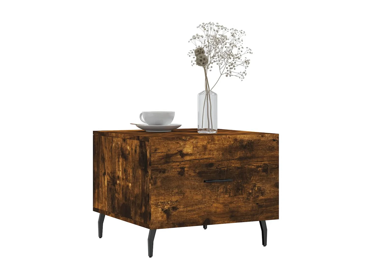 2er-Set Couchtische Beistelltisch Räuchereiche 50x50x40 cm Holzwerkstoff -MN49388