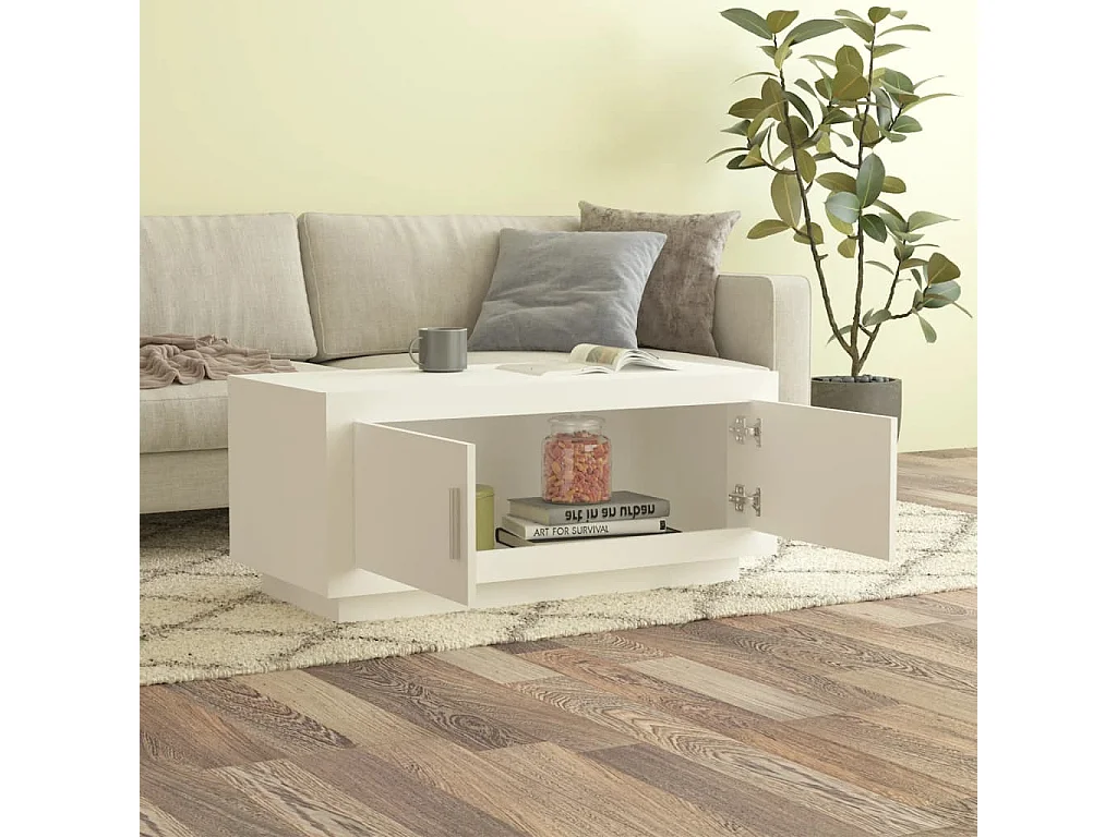 Couchtisch Beistelltisch Weiß 102x50x45 cm Holzwerkstoff -MN64511