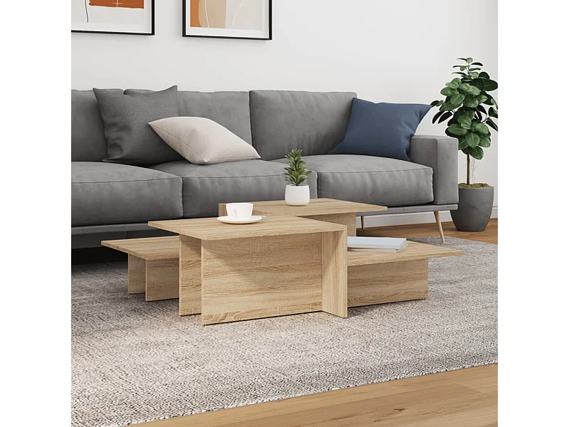 2er-Set Couchtische Beistelltisch Sonoma-Eiche Holzwerkstoff -MN67639