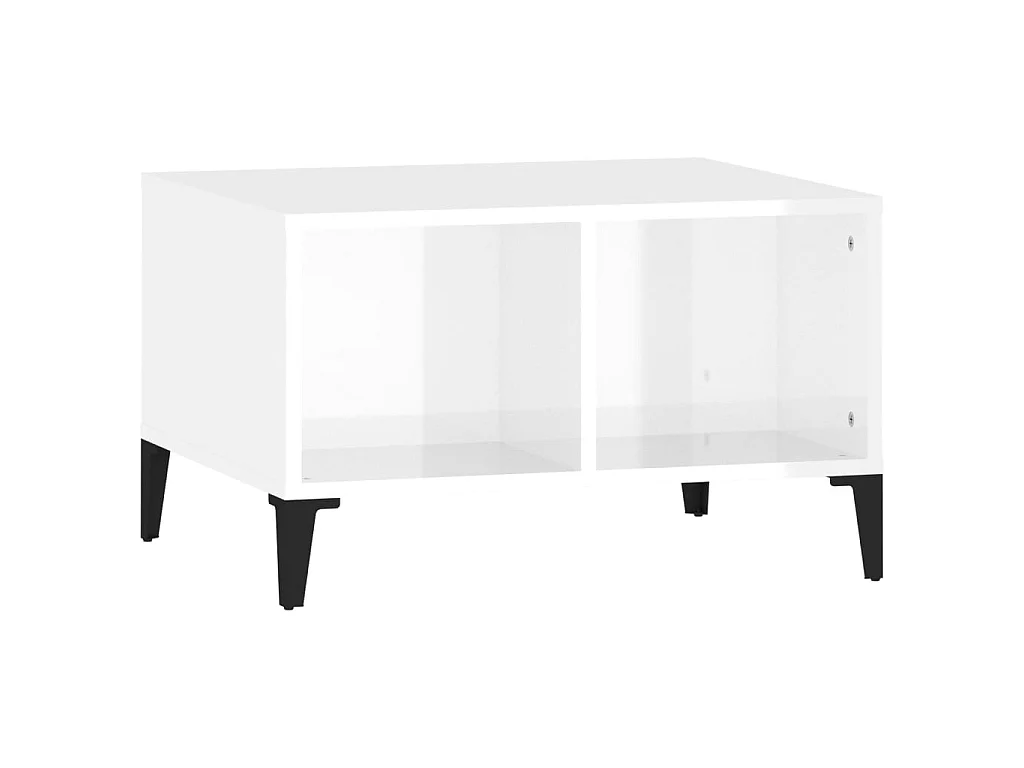 Couchtisch Beistelltisch Hochglanz-Weiß 60x50x36,5 cm Holzwerkstoff -MN72531