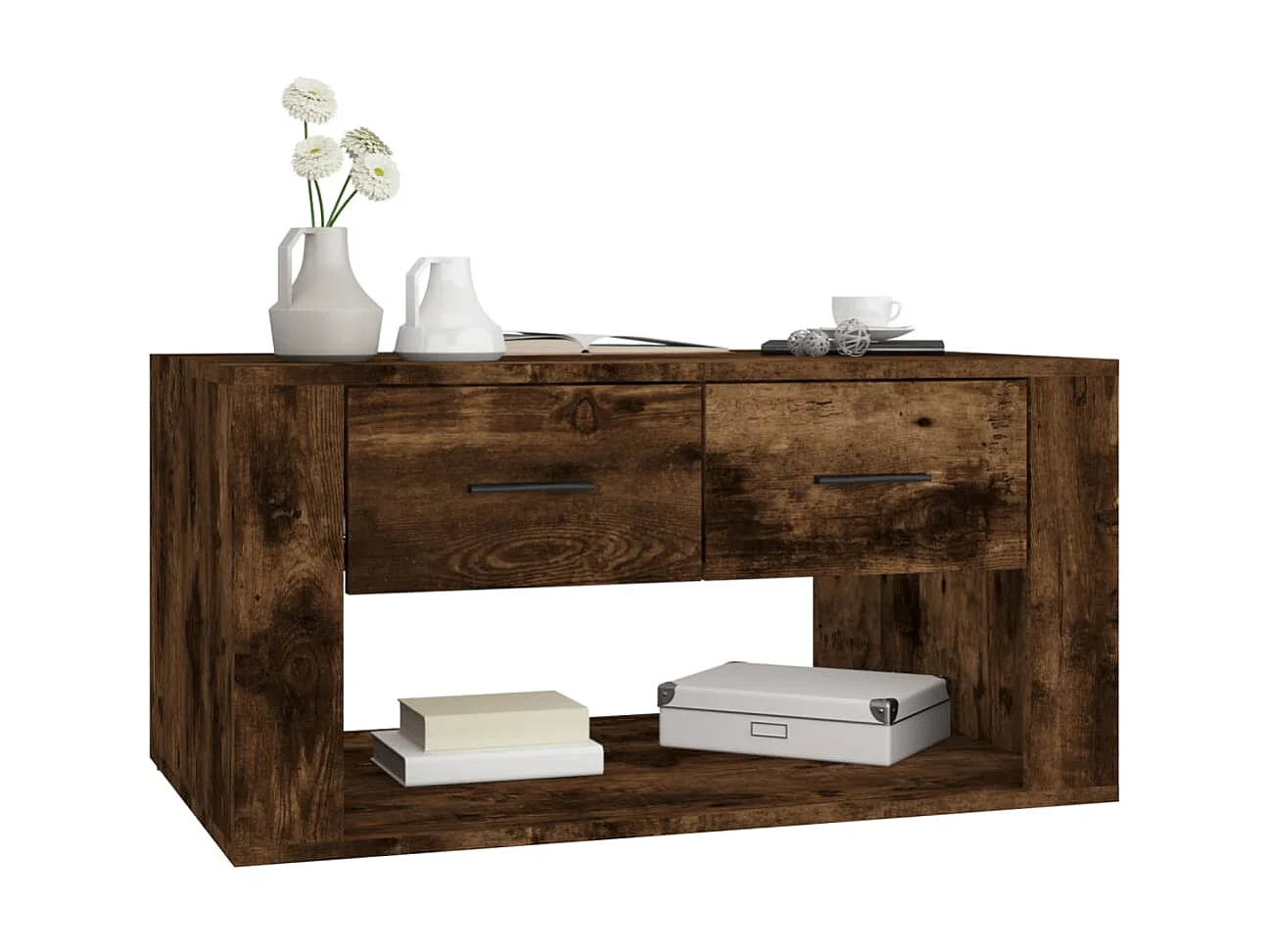 Couchtisch Beistelltisch Räuchereiche 80x50x40 cm Holzwerkstoff -MN96823