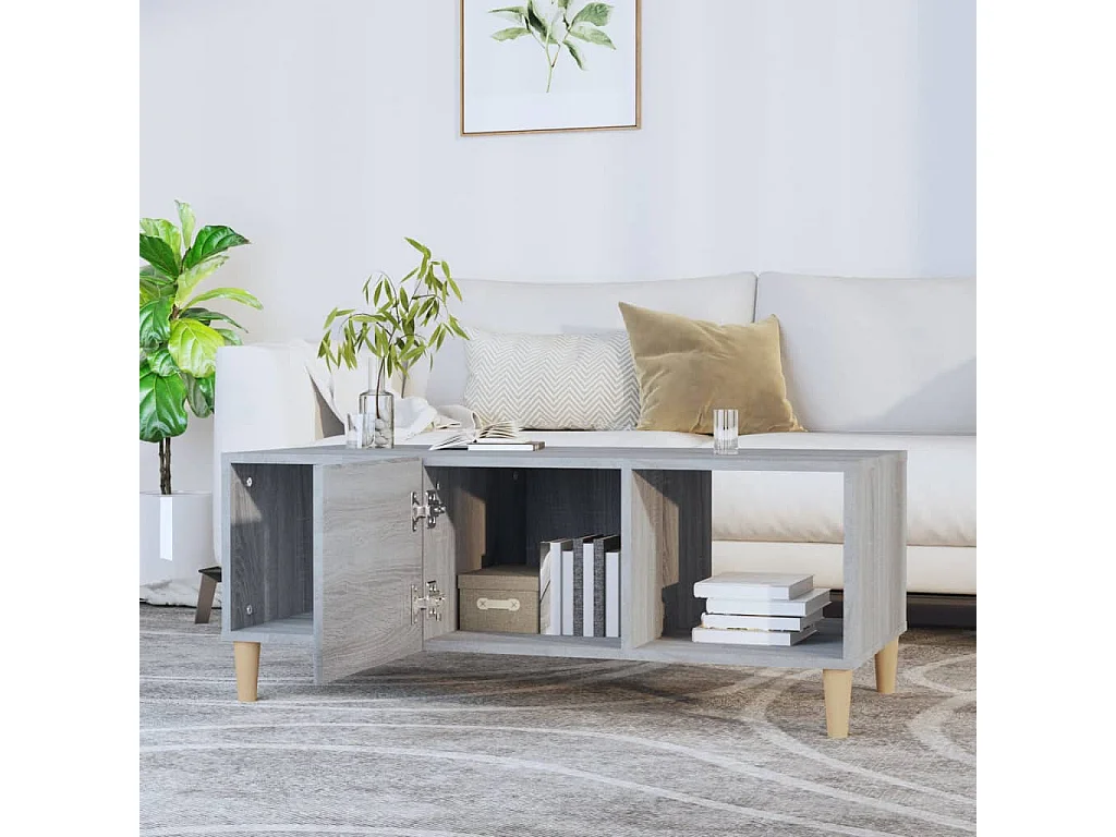 Couchtisch Beistelltisch Grau Sonoma 102x50x40 cm Holzwerkstoff -MN74632