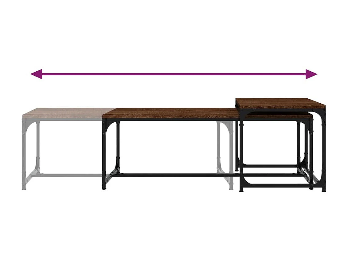 2er-Set Couchtische Beistelltisch Braun Eichen-Optik Holzwerkstoff -MN23659