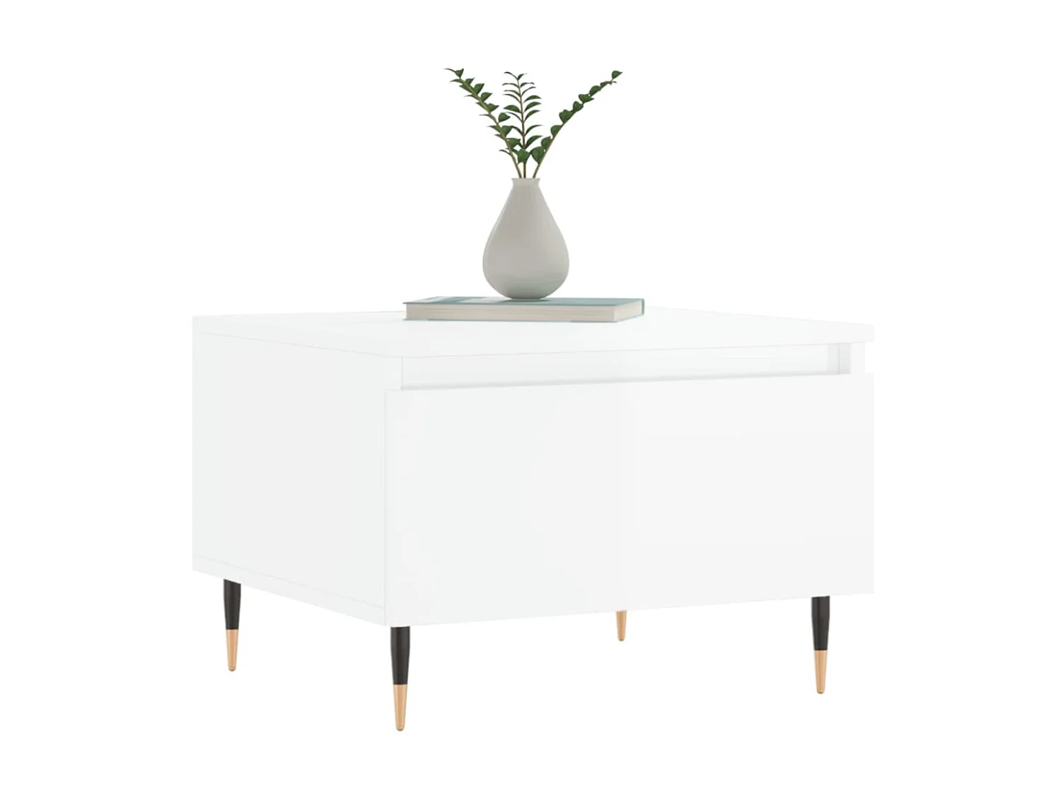 2er-Set Couchtische Beistelltisch Hochglanz-Weiß 50x46x35 cm Holzwerkstoff -MN78872