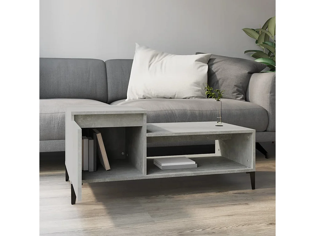 Couchtisch Beistelltisch Betongrau 100x50x45 cm Holzwerkstoff -MN62000