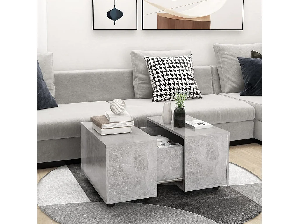 Couchtisch Beistelltisch Betongrau 60x60x38 cm Holzwerkstoff -MN37298