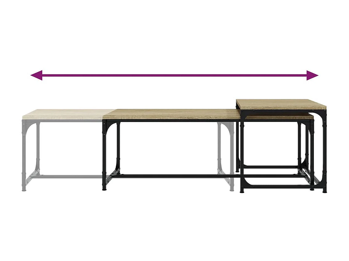 2er-Set Couchtische Beistelltisch Sonoma-Eiche Holzwerkstoff -MN30095