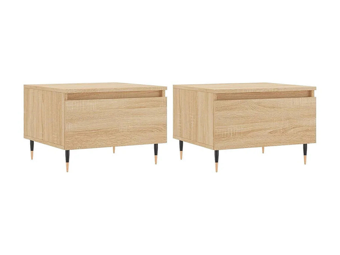 2er-Set Couchtische Beistelltisch Sonoma-Eiche 50x46x35 cm Holzwerkstoff -MN39979
