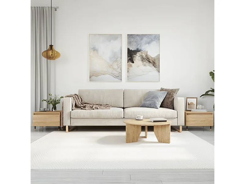 2er-Set Couchtische Beistelltisch Sonoma-Eiche 50x46x35 cm Holzwerkstoff -MN39979