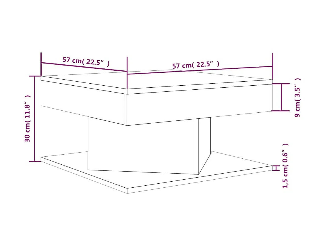 Couchtisch Braun Beistelltisch Eichen-Optik 57x57x30 cm Holzwerkstoff -MN12636