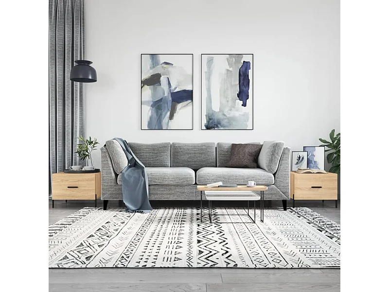 2er-Set Couchtische Beistelltisch Sonoma-Eiche 50x50x40 cm Holzwerkstoff -MN79199