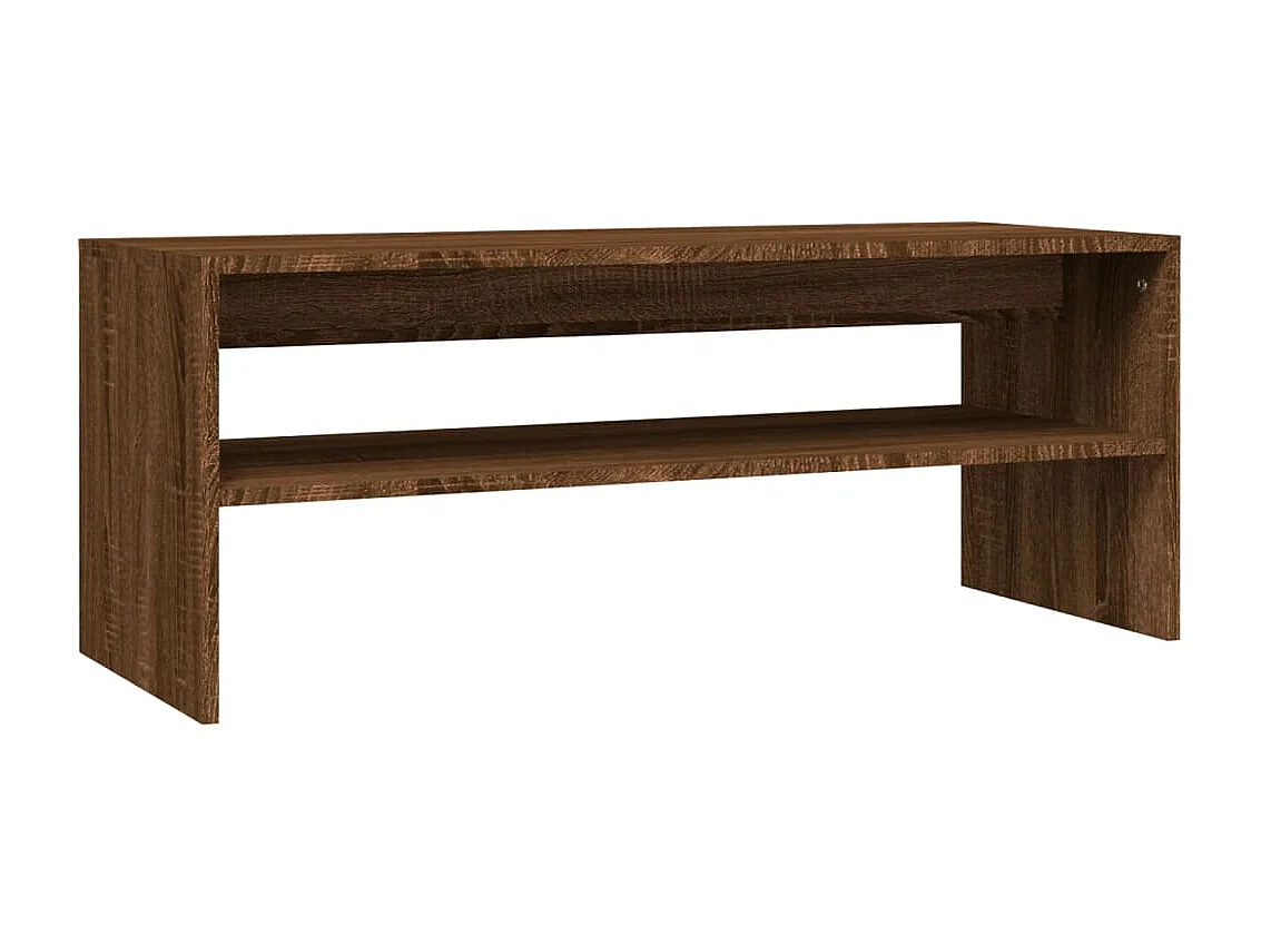 Couchtisch Braun Beistelltisch Eichen-Optik 100x40x40 cm Holzwerkstoff -MN51490