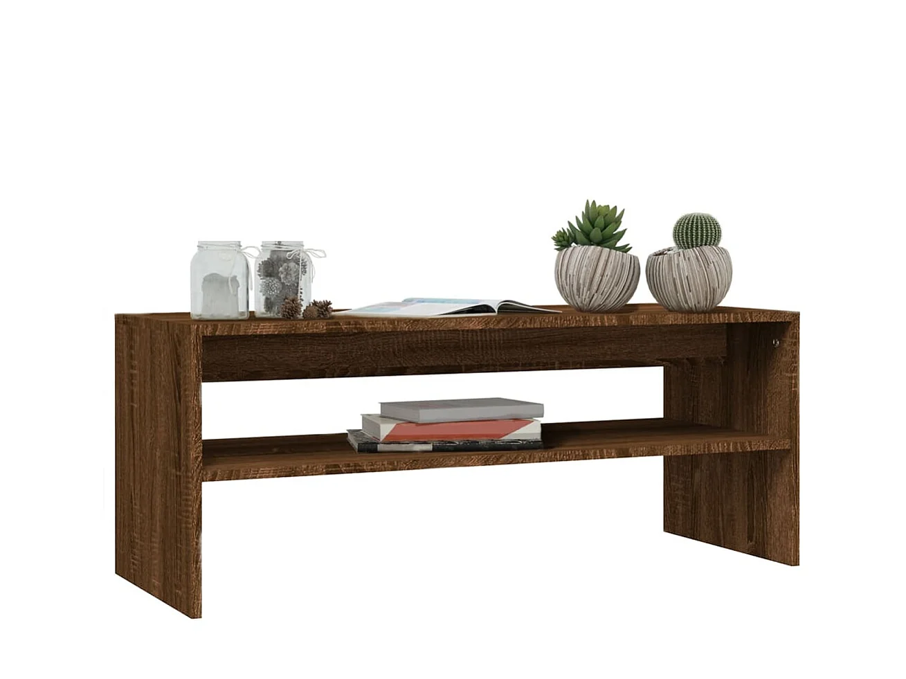 Couchtisch Braun Beistelltisch Eichen-Optik 100x40x40 cm Holzwerkstoff -MN51490