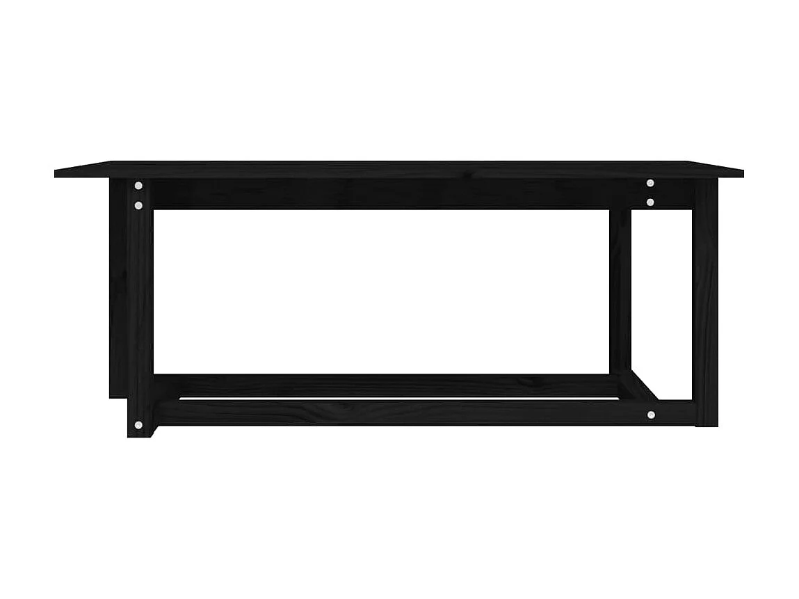 Couchtisch Beistelltisch Schwarz 110x55x45 cm Massivholz Kiefer -MN14924