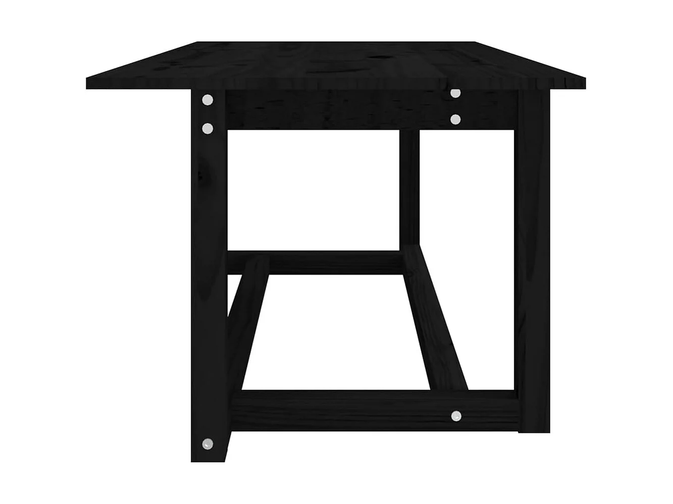 Couchtisch Beistelltisch Schwarz 110x55x45 cm Massivholz Kiefer -MN14924