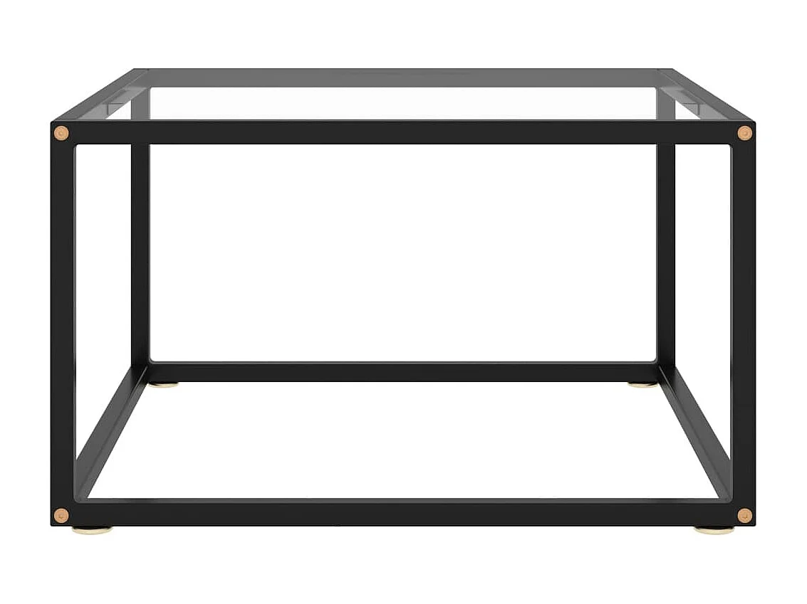 Couchtisch Beistelltisch Schwarz mit Hartglas 60x60x35 cm -MN13337
