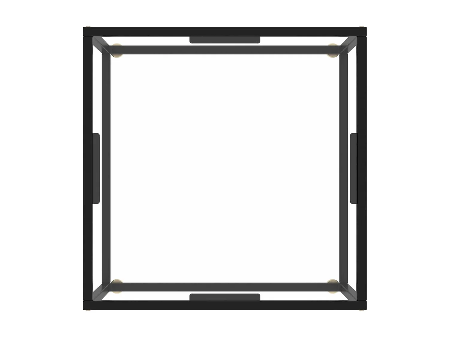 Couchtisch Beistelltisch Schwarz mit Hartglas 60x60x35 cm -MN13337