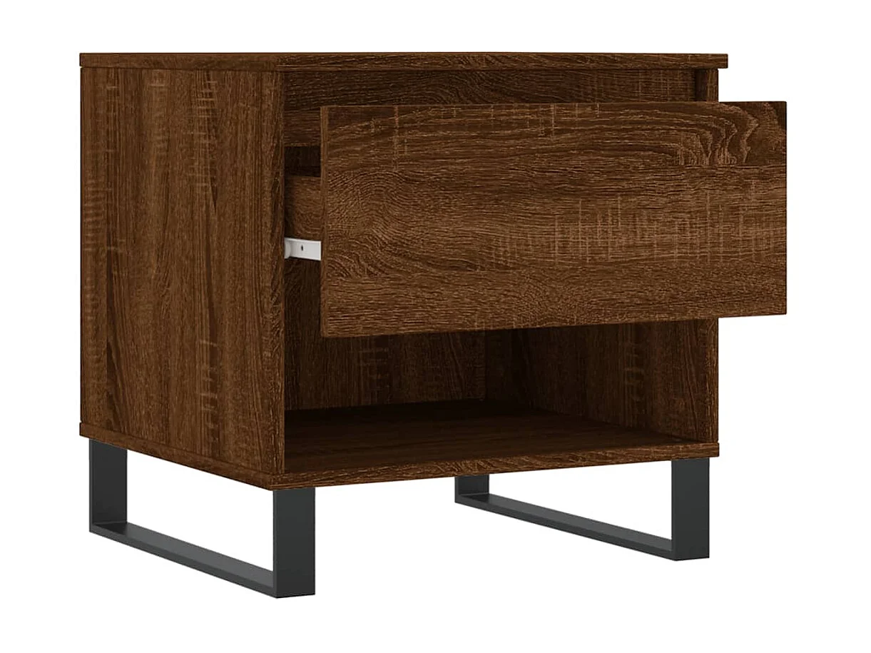 Couchtisch Braun Beistelltisch Eichen-Optik 50x46x50 cm Holzwerkstoff -MN13444