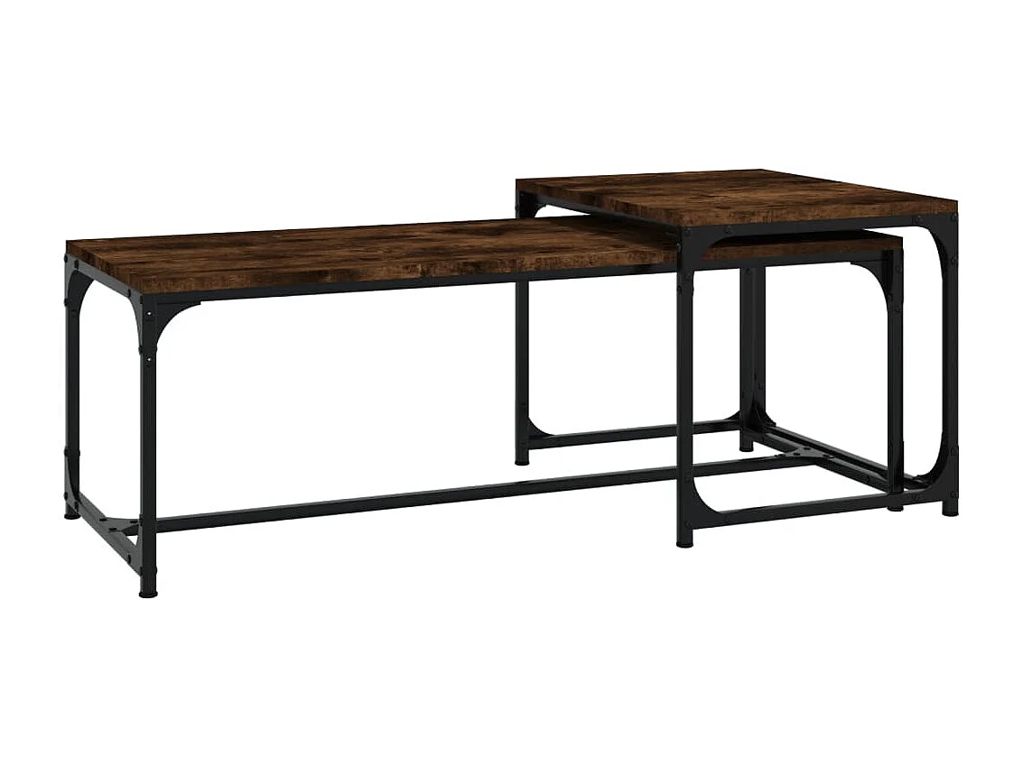 2er-Set Couchtische Beistelltisch Räuchereiche Holzwerkstoff -MN36110