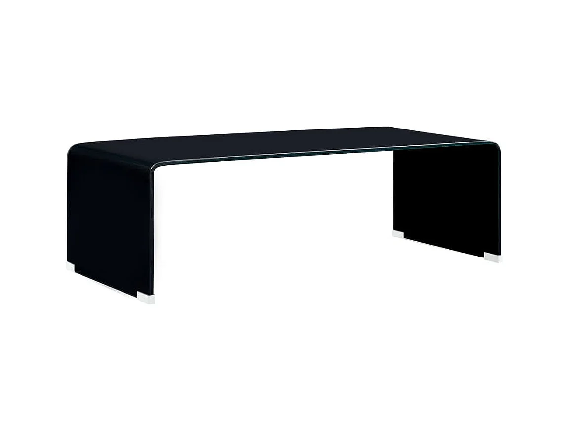 Couchtisch Beistelltisch Schwarz 98x45x31 cm Hartglas -MN10725