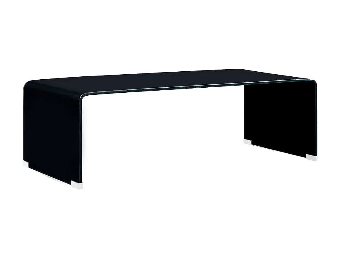 Couchtisch Beistelltisch Schwarz 98x45x31 cm Hartglas -MN10725