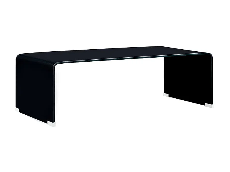 Couchtisch Beistelltisch Schwarz 98x45x31 cm Hartglas -MN10725