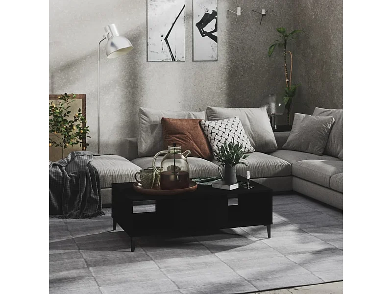 Couchtisch Beistelltisch Schwarz 103,5x60x35 cm Holzwerkstoff -MN55266