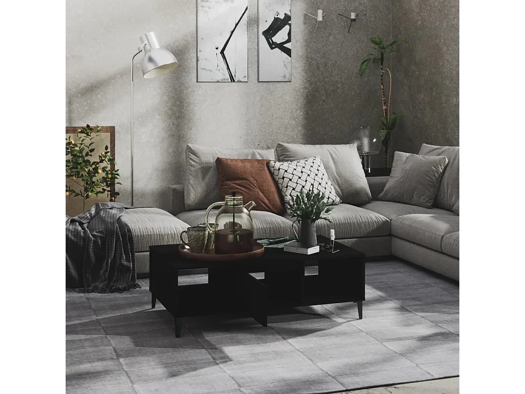 Couchtisch Beistelltisch Schwarz 103,5x60x35 cm Holzwerkstoff -MN55266