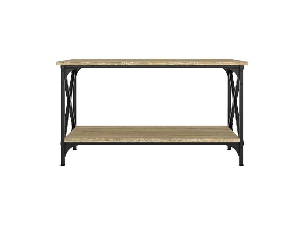 Couchtisch Beistelltisch Sonoma Eiche 80x45x45 cm Holzwerkstoff und Eisen -MN81169