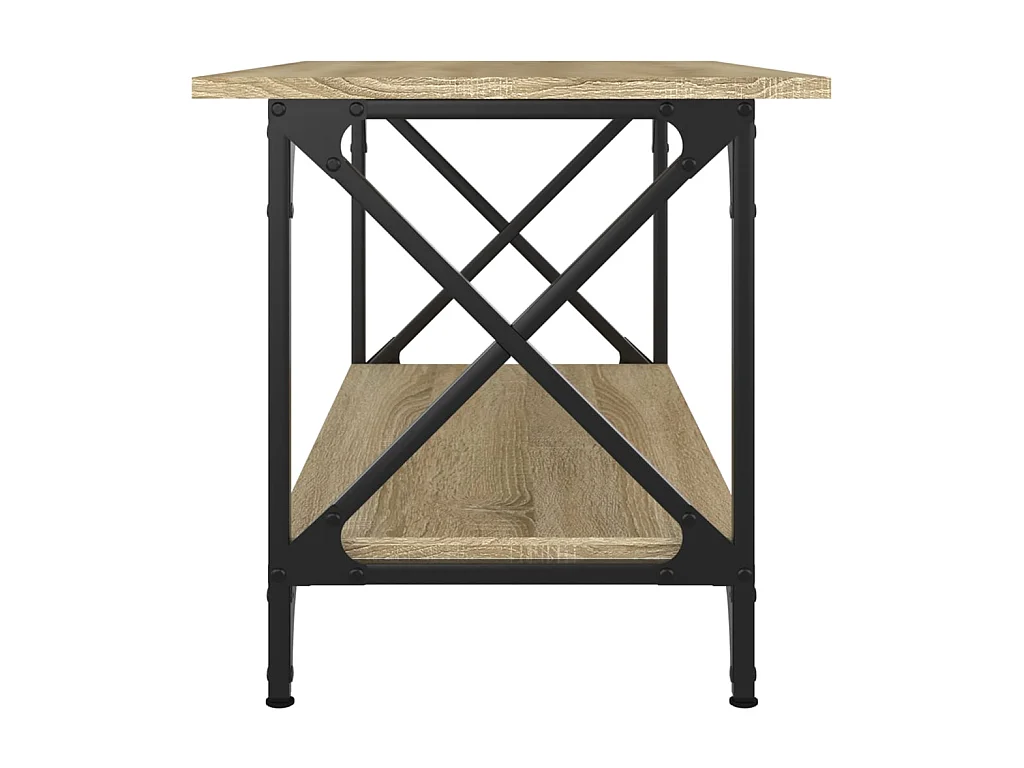 Couchtisch Beistelltisch Sonoma Eiche 80x45x45 cm Holzwerkstoff und Eisen -MN81169
