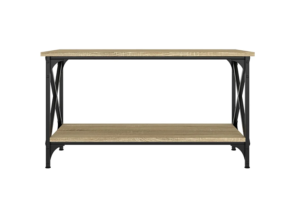 Couchtisch Beistelltisch Sonoma Eiche 80x45x45 cm Holzwerkstoff und Eisen -MN81169