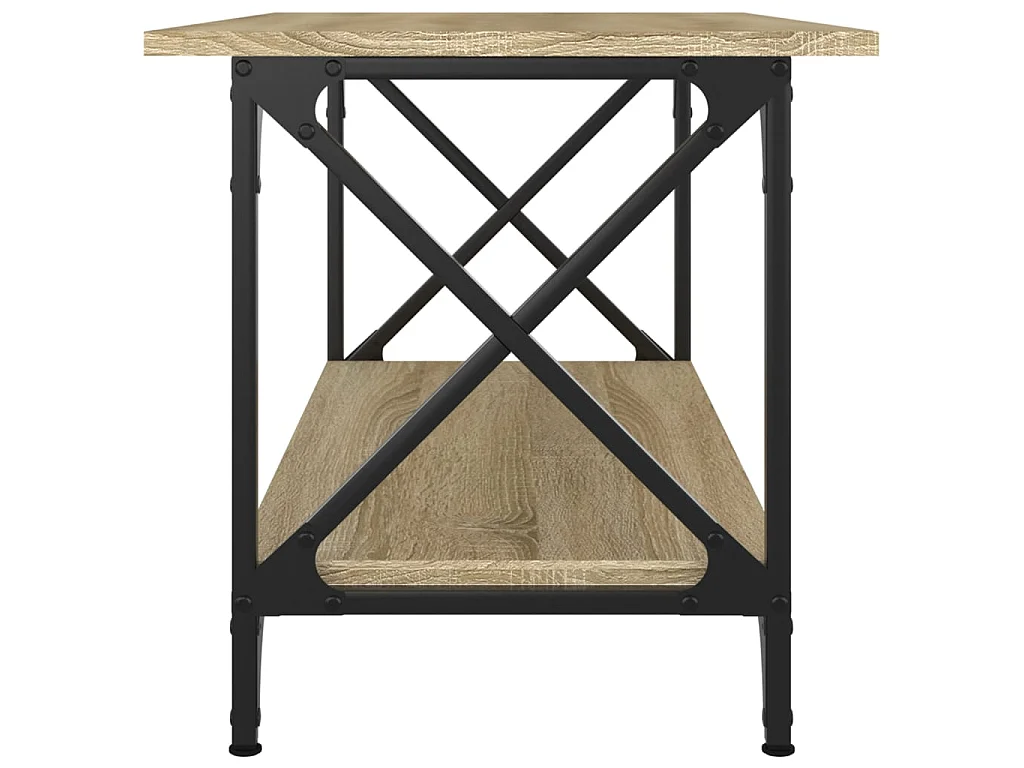Couchtisch Beistelltisch Sonoma Eiche 80x45x45 cm Holzwerkstoff und Eisen -MN81169