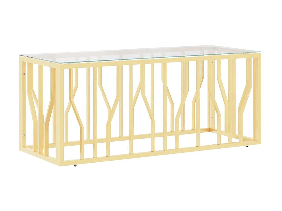 Couchtisch Beistelltisch 110x45x45 cm Edelstahl und Glas -MN69677