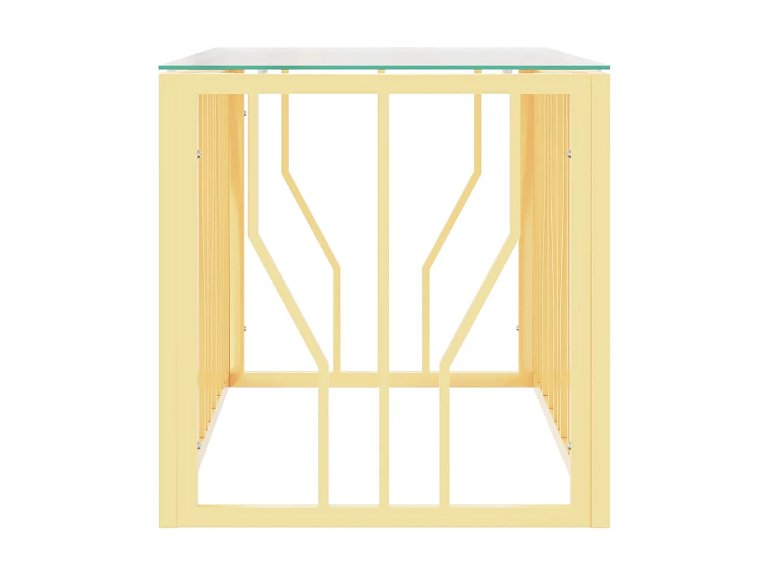 Couchtisch Beistelltisch 110x45x45 cm Edelstahl und Glas -MN69677