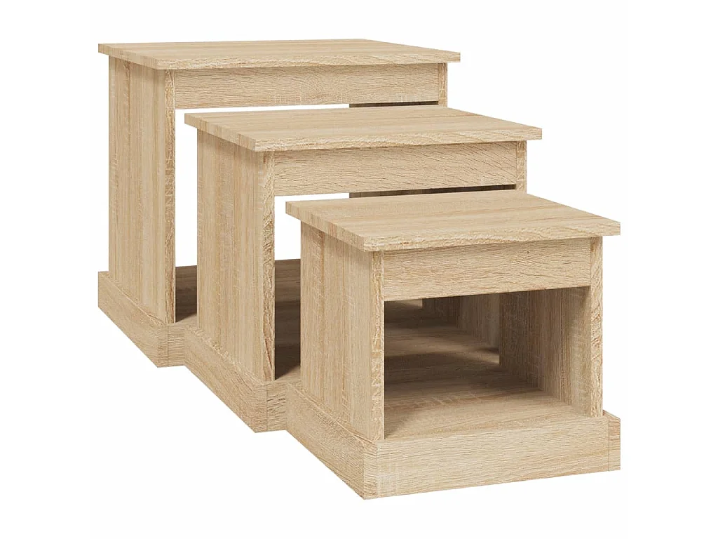 3er-Set Couchtische Beistelltisch Sonoma-Eiche Holzwerkstoff -MN45120