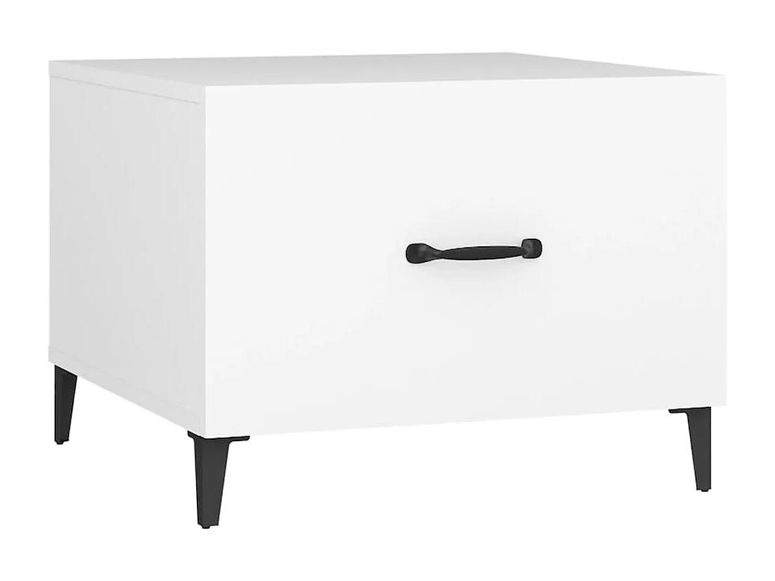 2er-Set Beistelltisch Couchtische mit Metallbeinen Weiß 50x50x40 cm -MN58938