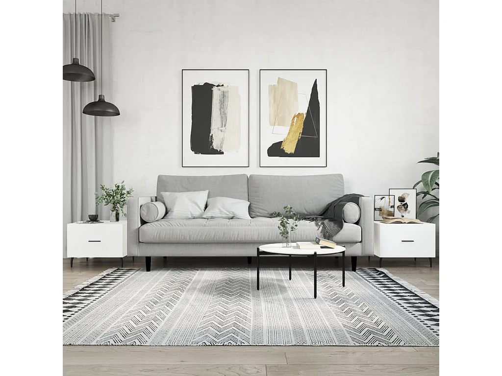 2er-Set Couchtische Beistelltisch Weiß 50x50x40 cm Holzwerkstoff -MN94390