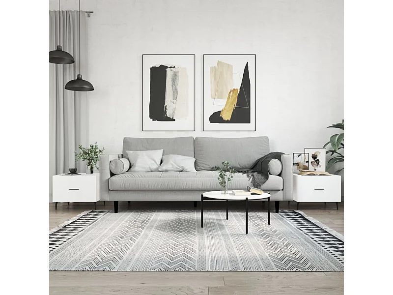 2er-Set Couchtische Beistelltisch Weiß 50x50x40 cm Holzwerkstoff -MN94390