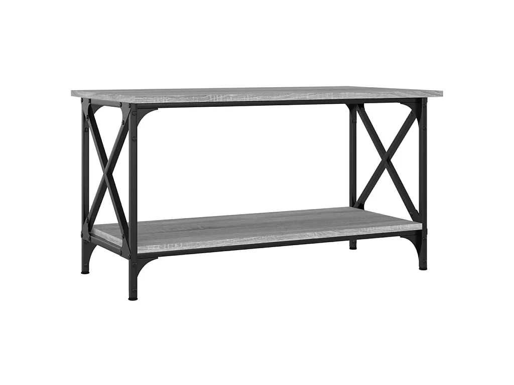 Couchtisch Beistelltisch Grau Sonoma 80x45x45 cm Holzwerkstoff und Eisen -MN46567
