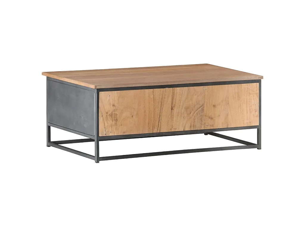 Couchtisch Beistelltisch Grau 90x50x35 cm Massivholz Akazie -MN59750