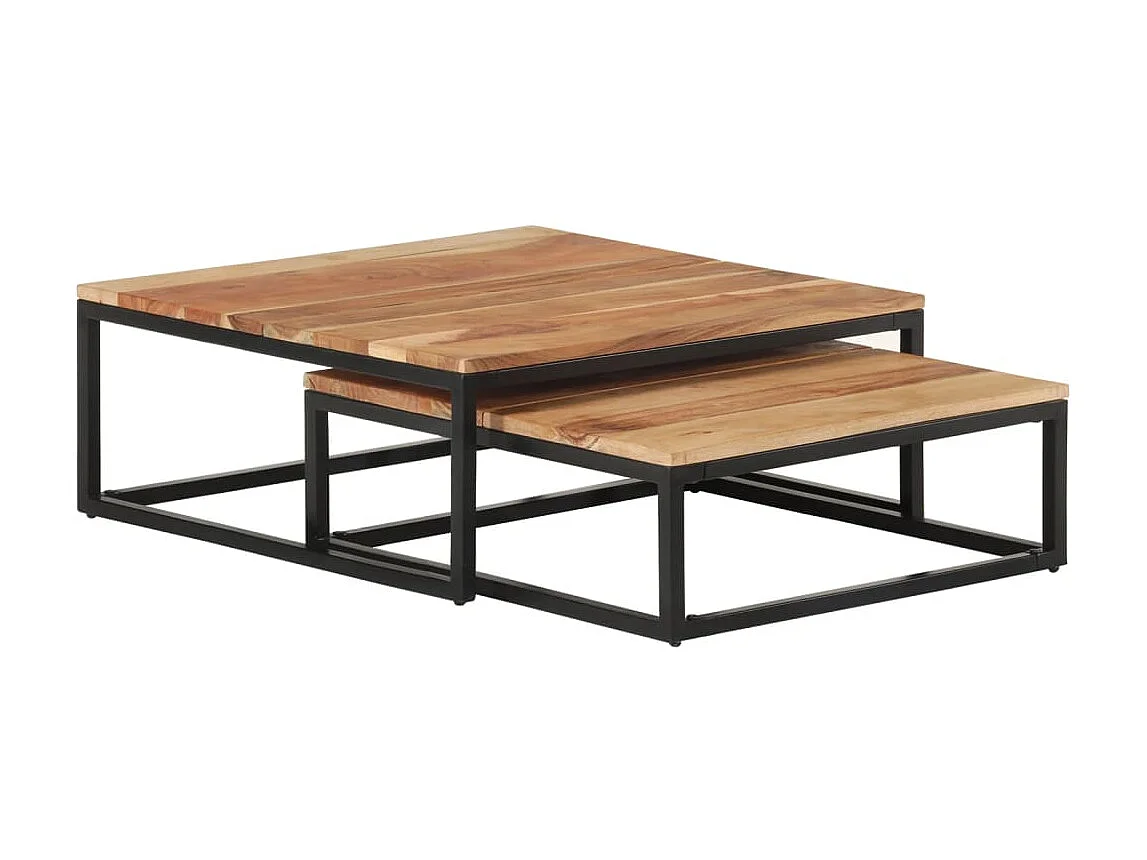 2er-Set Satztische Couchtische Massivholz Akazie -MN17420