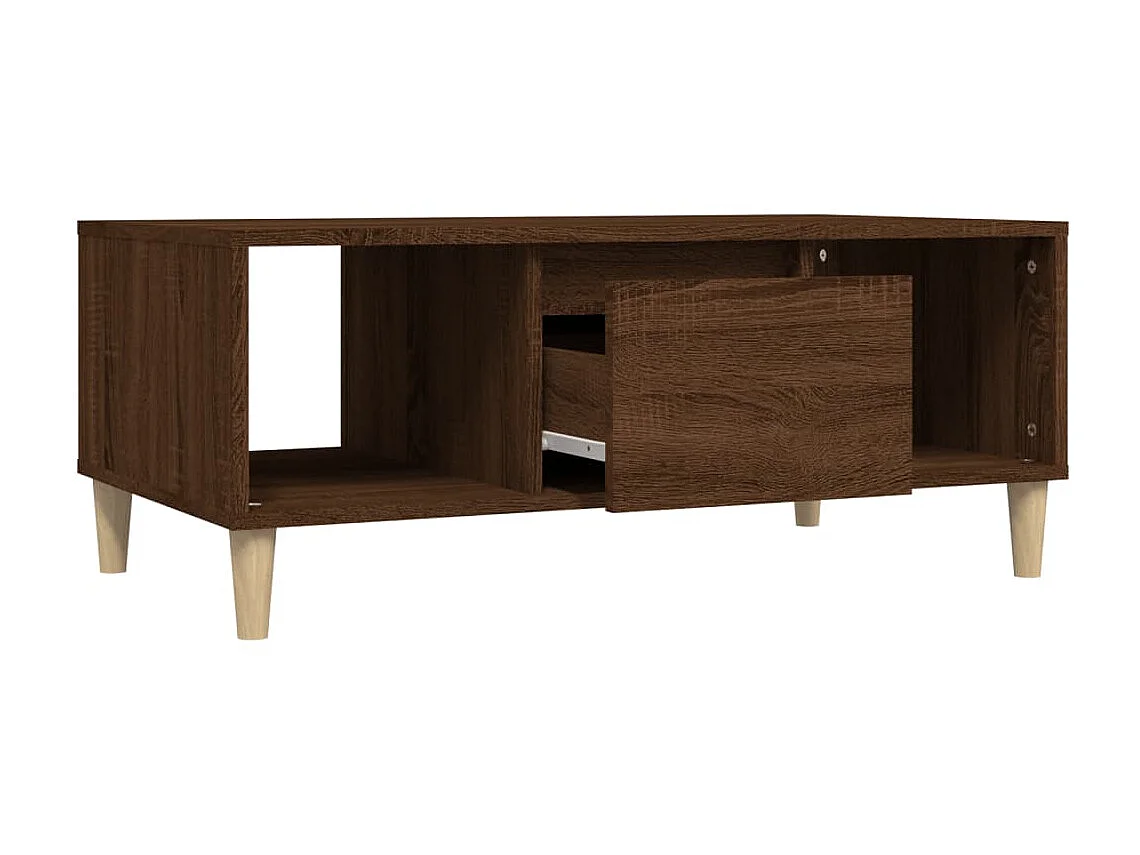 Couchtisch Braun Beistelltisch Eichen-Optik 90x50x36,5 cm Holzwerkstoff -MN49745